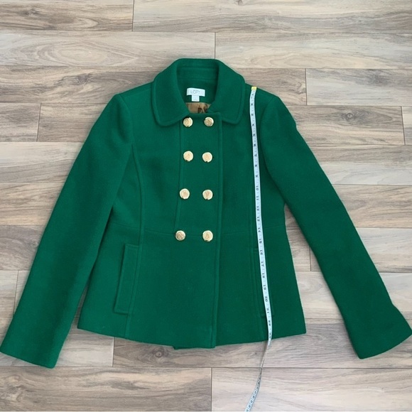 Ann Taylor Green Double-Breasted Pea Coat - Picture 4 of 9
